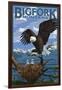 Bigfork, Montana - Eagle and Chicks-Lantern Press-Framed Art Print