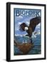 Bigfork, Montana - Eagle and Chicks-Lantern Press-Framed Art Print