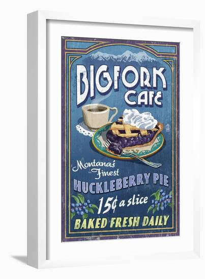 Bigfork, Montana - Huckleberry Pie Sign-Lantern Press-Framed Art Print