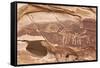 Bighorn Sheep and Symbol Petroglyphs, Gold Butte, Nevada, United States of America, North America-James Hager-Framed Stretched Canvas