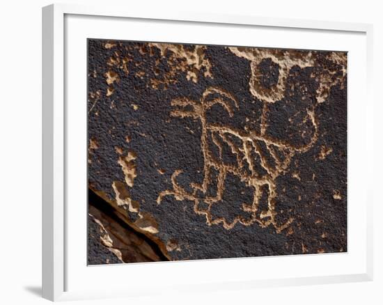 Bighorn Sheep Petroglyph, Petrified Forest National Park, Arizona, USA-James Hager-Framed Photographic Print