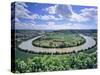 Bight of Neckar River, Mundelsheim, Baden Wurttemberg, Germany, Europe-Marcus Lange-Stretched Canvas