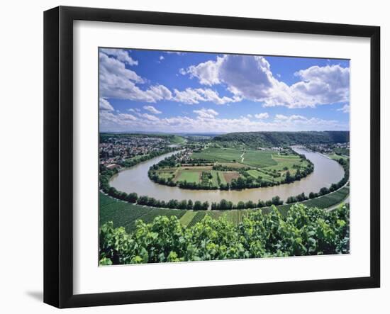 Bight of Neckar River, Mundelsheim, Baden Wurttemberg, Germany, Europe-Marcus Lange-Framed Photographic Print