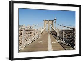 Bike and Pedestrian Lanes on the Brooklyn Bridge-p.lange-Framed Photographic Print