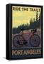 Bike and Trails - Port Angeles, Wa, c.2009-Lantern Press-Framed Stretched Canvas