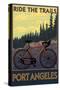 Bike and Trails - Port Angeles, Wa, c.2009-Lantern Press-Stretched Canvas