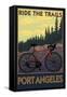 Bike and Trails - Port Angeles, Wa, c.2009-Lantern Press-Framed Stretched Canvas