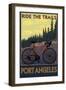 Bike and Trails - Port Angeles, Wa, c.2009-Lantern Press-Framed Art Print