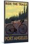 Bike and Trails - Port Angeles, Wa, c.2009-Lantern Press-Mounted Art Print