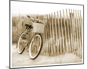 Bike by Beach Fence-null-Mounted Art Print