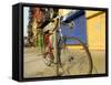 Bike Chained Up, Philadelphia, Pennsylvania, USA-Ellen Clark-Framed Stretched Canvas