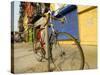 Bike Chained Up, Philadelphia, Pennsylvania, USA-Ellen Clark-Stretched Canvas