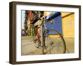 Bike Chained Up, Philadelphia, Pennsylvania, USA-Ellen Clark-Framed Photographic Print