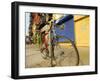 Bike Chained Up, Philadelphia, Pennsylvania, USA-Ellen Clark-Framed Photographic Print