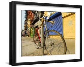 Bike Chained Up, Philadelphia, Pennsylvania, USA-Ellen Clark-Framed Photographic Print