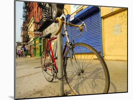 Bike Chained Up, Philadelphia, Pennsylvania, USA-Ellen Clark-Mounted Photographic Print