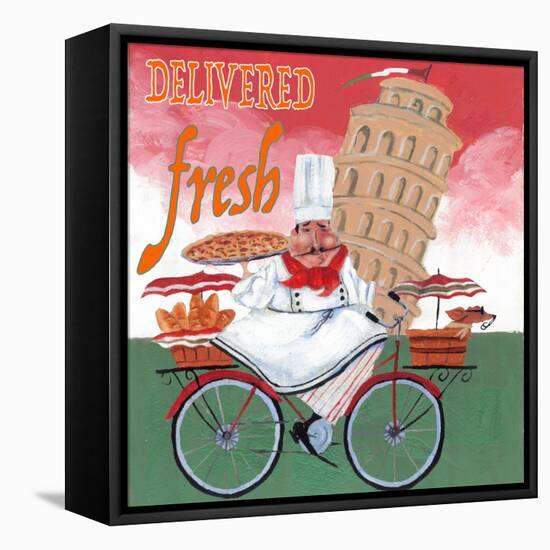 Bike Chef Pisa Green-Gregg DeGroat-Framed Stretched Canvas