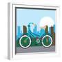 Bike City and Healthy Lifestyle Design-Jemastock-Framed Art Print