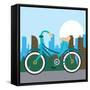 Bike City and Healthy Lifestyle Design-Jemastock-Framed Stretched Canvas