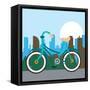 Bike City and Healthy Lifestyle Design-Jemastock-Framed Stretched Canvas