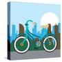 Bike City and Healthy Lifestyle Design-Jemastock-Stretched Canvas