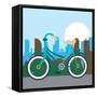 Bike City and Healthy Lifestyle Design-Jemastock-Framed Stretched Canvas