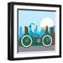 Bike City and Healthy Lifestyle Design-Jemastock-Framed Art Print