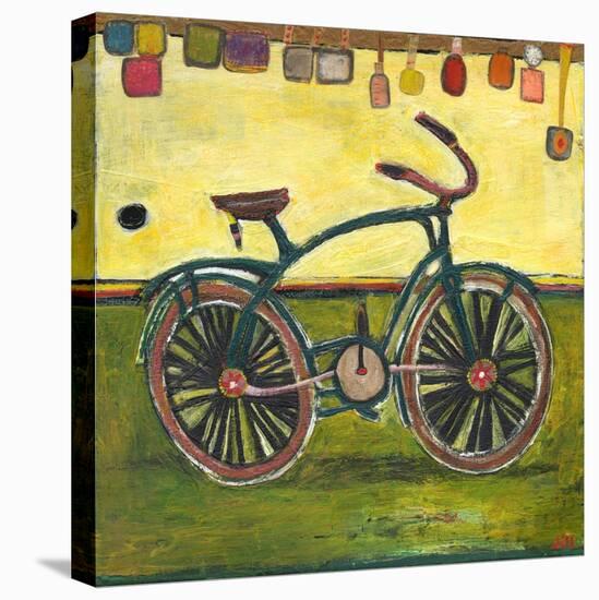 Bike Green-Jill Mayberg-Stretched Canvas