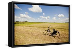 Bike in a Field in the Dutch Countryside North of Amsterdam, Netherlands-Carlo Acenas-Framed Stretched Canvas