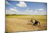 Bike in a Field in the Dutch Countryside North of Amsterdam, Netherlands-Carlo Acenas-Mounted Photographic Print