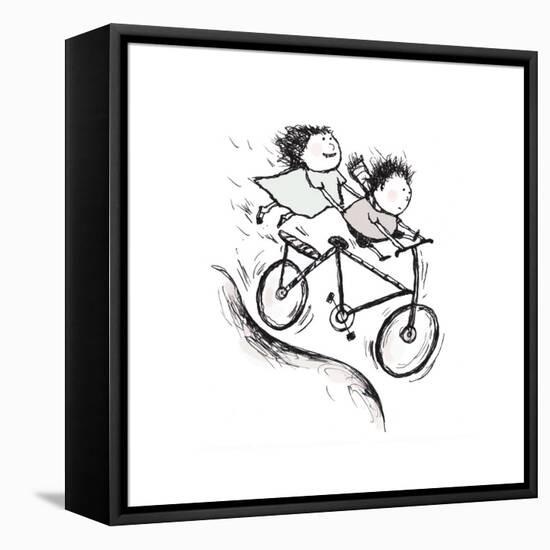 Bike Kids-Carla Martell-Framed Stretched Canvas