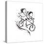 Bike Kids-Carla Martell-Stretched Canvas