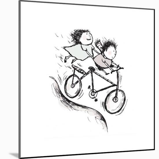 Bike Kids-Carla Martell-Mounted Giclee Print