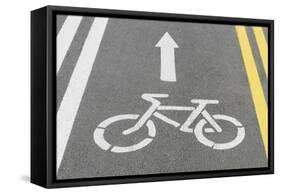 Bike Lane, Road For Bicycles-ChamilleWhite-Framed Stretched Canvas