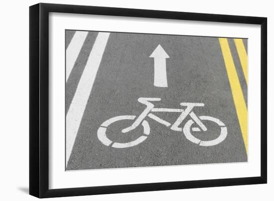 Bike Lane, Road For Bicycles-ChamilleWhite-Framed Art Print