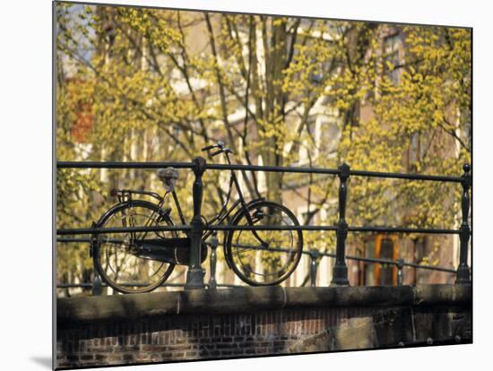 Bike on Bridge, Amsterdam, Holland-Alan Copson-Mounted Photographic Print