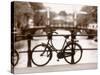 Bike on Bridge and Canal, Amsterdam, Holland-Jon Arnold-Stretched Canvas