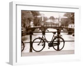 Bike on Bridge and Canal, Amsterdam, Holland-Jon Arnold-Framed Photographic Print