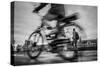 Bike on Paris 1-Moises Levy-Stretched Canvas