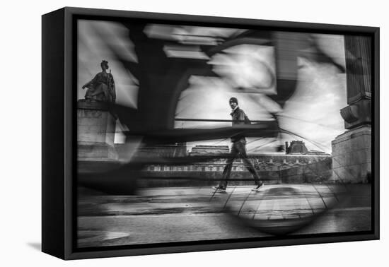 Bike on Paris 2-Moises Levy-Framed Stretched Canvas