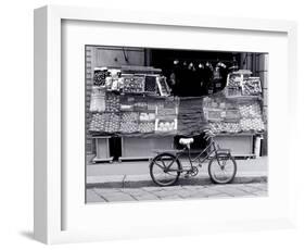 Bike Parked in Front of Fruit Stand, Lombardia, Milan, Italy-Walter Bibikow-Framed Photographic Print