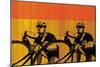 Bike racers-null-Mounted Giclee Print
