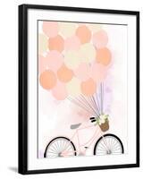 Bike Ride with Balloons-Anna Quach-Framed Art Print