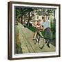"Bike Riding Lesson", June 12, 1954-George Hughes-Framed Giclee Print