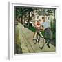 "Bike Riding Lesson", June 12, 1954-George Hughes-Framed Giclee Print