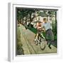 "Bike Riding Lesson", June 12, 1954-George Hughes-Framed Giclee Print