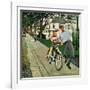 "Bike Riding Lesson", June 12, 1954-George Hughes-Framed Giclee Print