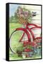 Bike With Birds And Flowers Flag-Melinda Hipsher-Framed Stretched Canvas
