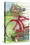 Bike With Birds And Flowers Flag-Melinda Hipsher-Stretched Canvas