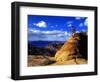 Biker Challenges Slickrock near Rockville, Utah, USA-Howie Garber-Framed Photographic Print